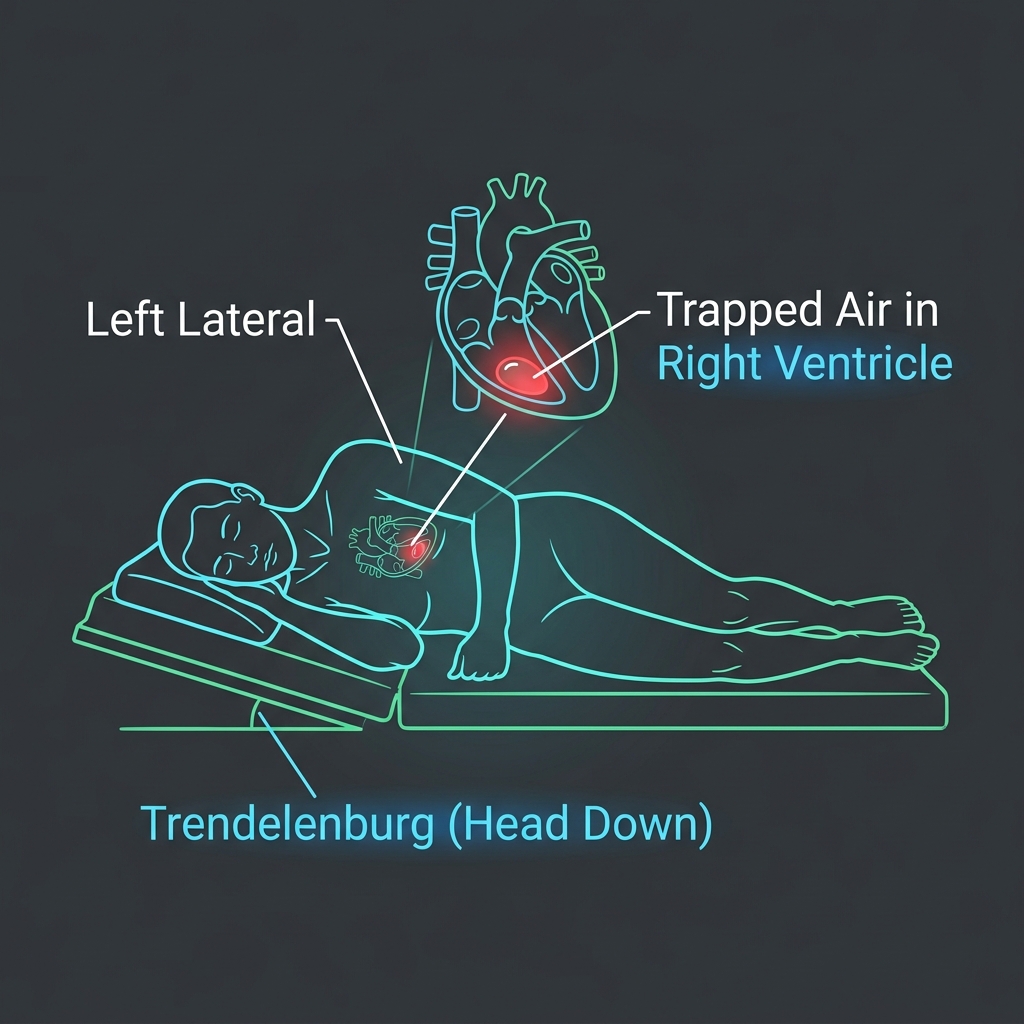 Left Lateral Trendelenburg position for Air Embolism